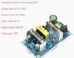 AC-DC buck module: 220V to 12V 6A isolating switching power supply module