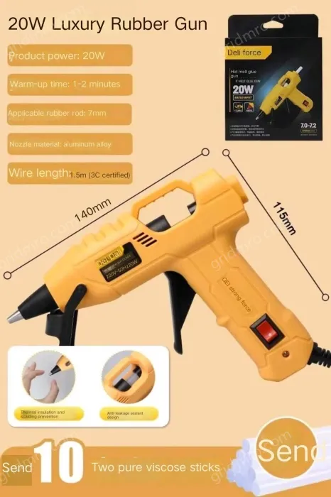 20W luxury glue gun + 10 glue sticks