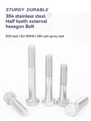 Half thread external hexagonal bolt M6*110