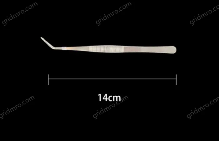 Stainless steel tweezers Curved tip (thick) 14cm