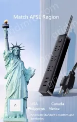 Lightning protection and anti-surge Total control 6 bits 2USB 2.8m