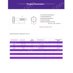 Half thread external hexagonal bolt M6*40