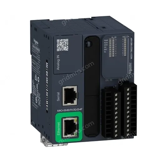 TM221ME16R logic controller, Modicon M221, 16 IO, 8 DI, 8 DO, relay, Ethernet