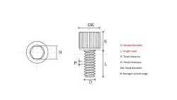 Cylindrical head hexagon socket screws M2*5