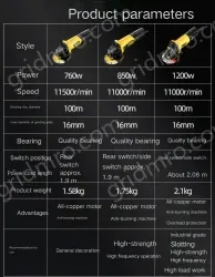 Industrial 850W rear switch stone cutting and grinding