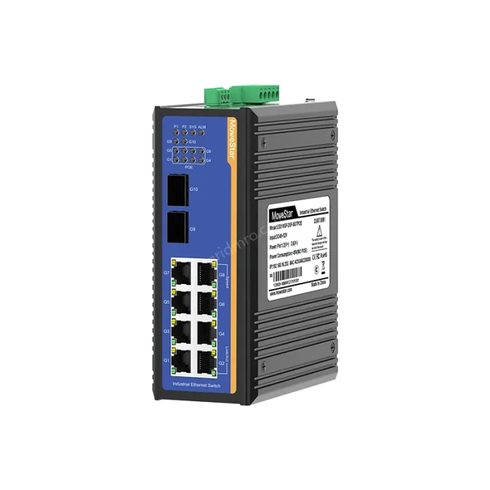 10 Ports Full Gigabit Layer 2 Managed DIN RAIL Industrial Ethernet PoE Switch