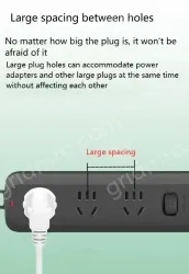 Lightning protection and anti-surge Total control 6 bits 2USB 2.8m