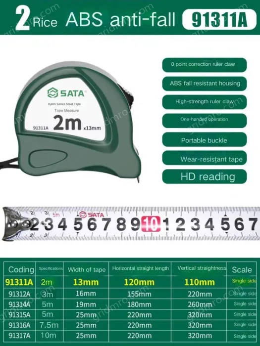 ABS drop resistance 2 meters ruler width 13mm-91311A