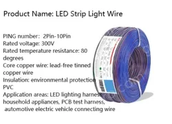 LED light connecting cable 16AWG*2 and （26/0.14TS)